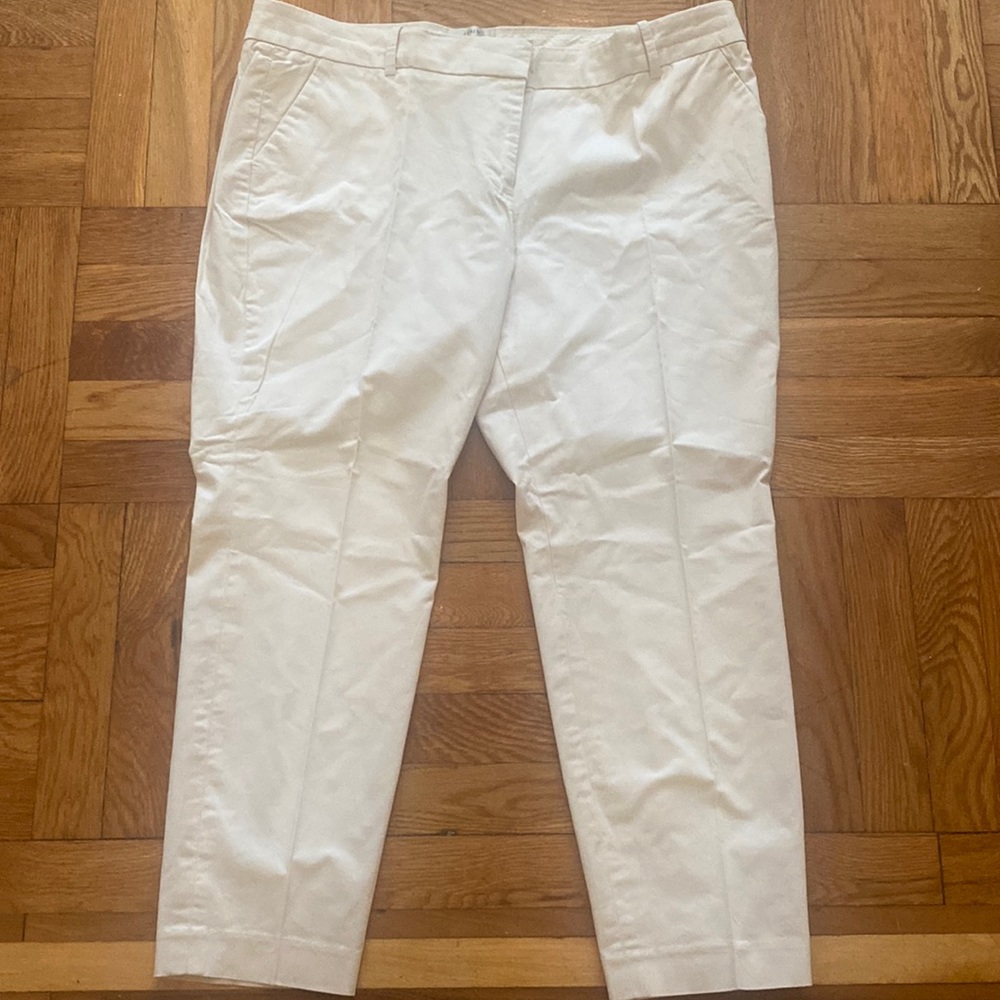 J. Crew Cafe Capri Ankle Length Pants Off White